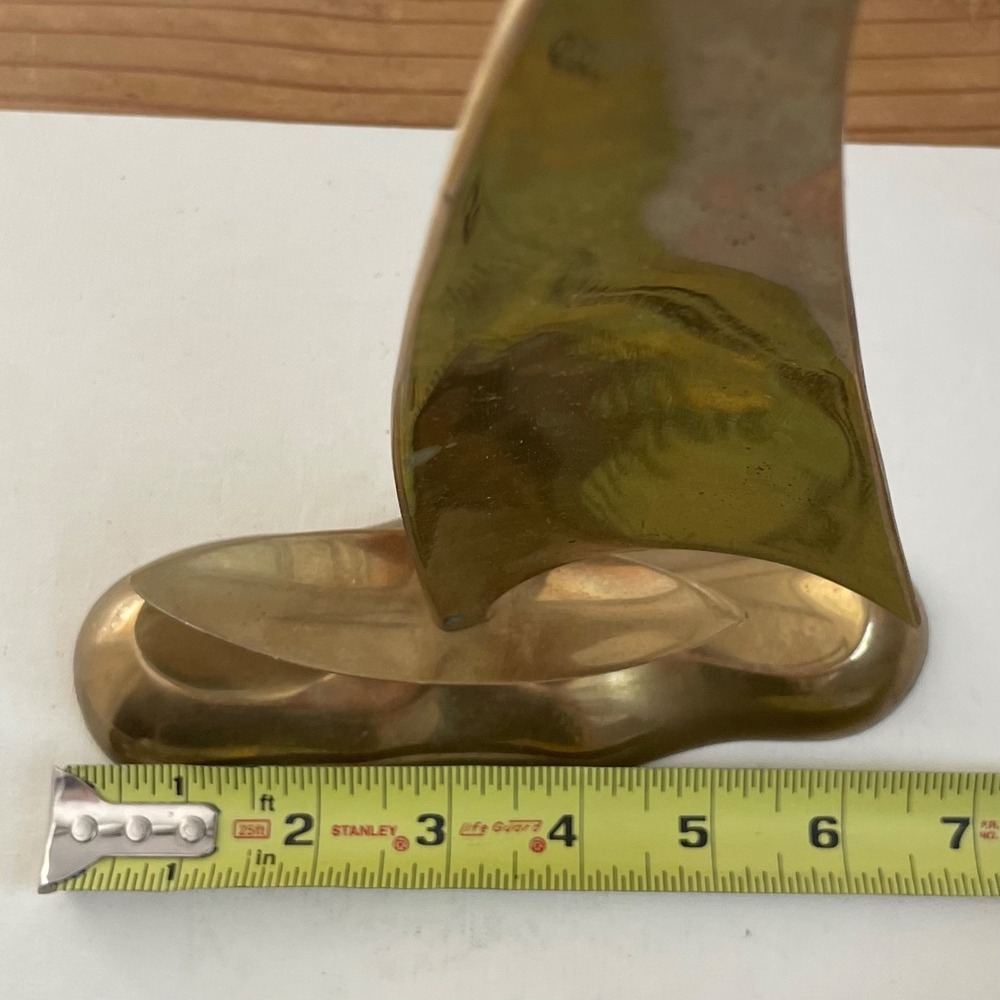 Vintage Brass Sailboat Sculpture Coastal Shelf Decor Mid Century Modern Nautical - Picture 10 of 10